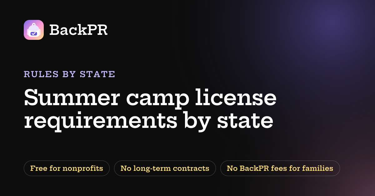 Summer Camp License Requirements by State (2026) | BackPR